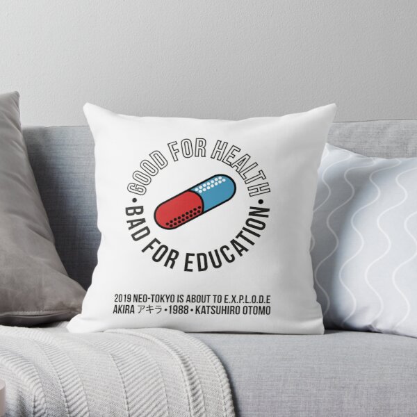 Akira - Good for Health bad for Education Throw Pillow RB0908 product Offical akira Merch