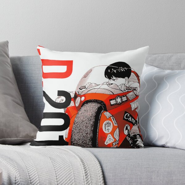 Akira - Kaneda and the Motorcyle Throw Pillow RB0908 product Offical akira Merch